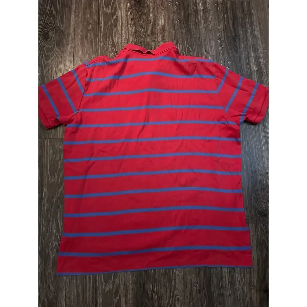 Polo Ralph Lauren Shirt Red Blue Striped Polo Shirt Navy Blue Pony Logo XXL